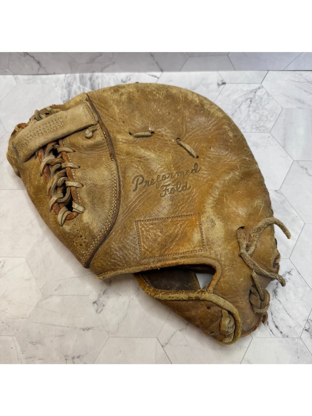 Vintage Leather Glove Hurricane L-330 Trophy Model Baseball Catchers Mitt